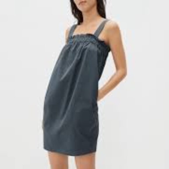 Everlane Gray Sleeveless Cotton "The Paperbag Dress" - Picture 1 of 11